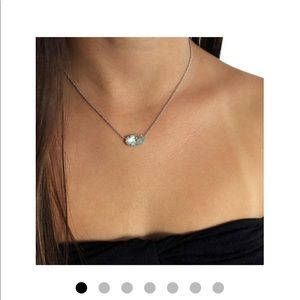 Kendra Scott Silver Dichromic Glass Necklace